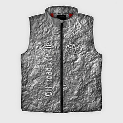 Мужской жилет Логотип Тойоты на фоне скалы - внедорожник, цвет: 3D-красный