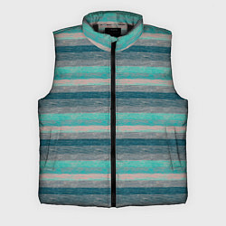 Мужской жилет Серые, зеленые полосы с текстурой дерева, цвет: 3D-черный