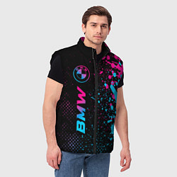 Мужской жилет BMW - neon gradient: по-вертикали, цвет: 3D-черный — фото 2