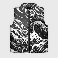 Мужской жилет Черно-белые волны, цвет: 3D-светло-серый