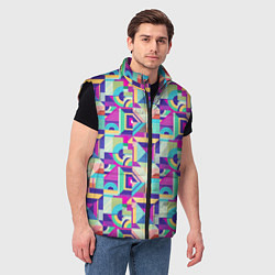 Мужской жилет Геометрия абстрактный паттерн, цвет: 3D-черный — фото 2