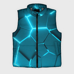 Мужской жилет Ледяные неоновые геометрические плиты, цвет: 3D-светло-серый