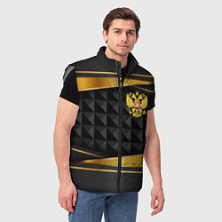 Мужской жилет Gold & black - Russia, цвет: 3D-светло-серый — фото 2