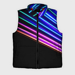 Мужской жилет Неоновые полосы на черном, цвет: 3D-красный