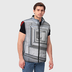 Мужской жилет Абстрактная спираль из блоков, цвет: 3D-красный — фото 2