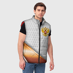 Мужской жилет Герб РФ с золотой вставкой, цвет: 3D-красный — фото 2