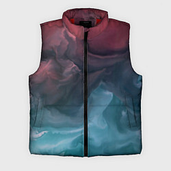 Мужской жилет Розовый и синий дым во тьме, цвет: 3D-красный