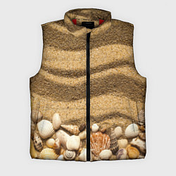 Мужской жилет Ракушки на песчаном берегу, цвет: 3D-красный