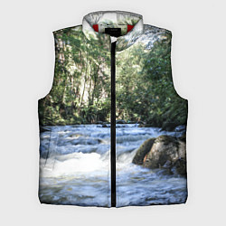Мужской жилет Течёт река в лесу, цвет: 3D-красный