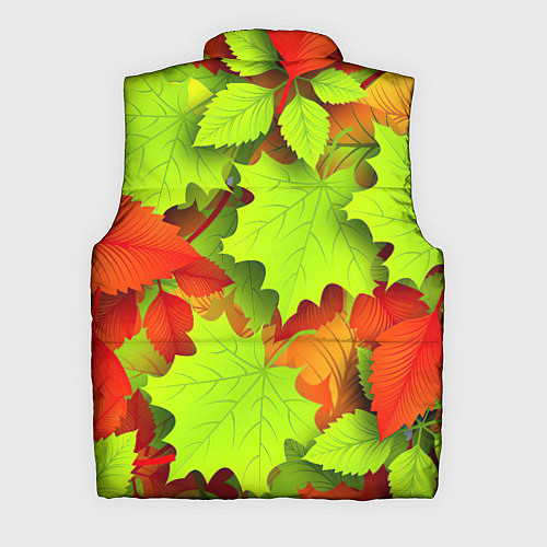 Мужской жилет Зелёные осенние листья / 3D-Красный – фото 2