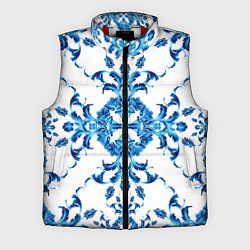 Мужской жилет Гжель синий узор, цвет: 3D-красный