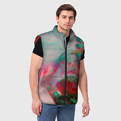 Мужской жилет Абстрактные переливающиеся краски, цвет: 3D-красный — фото 2