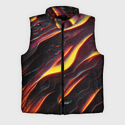 Мужской жилет Огонь сквозь расколы в плите как магическая лава, цвет: 3D-красный