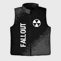 Мужской жилет Fallout glitch на темном фоне: надпись, символ, цвет: 3D-черный
