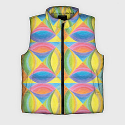 Мужской жилет Яркий геометрический паттерн из квадратов и кругов, цвет: 3D-светло-серый