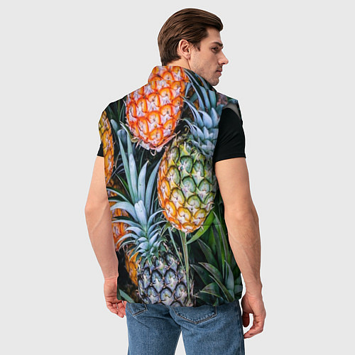 Мужской жилет Фон из ананасов / 3D-Светло-серый – фото 4