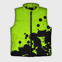 Мужской жилет Чёрные кляксы на зелёном фоне