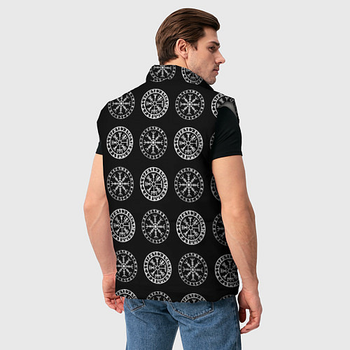 Мужской жилет Vegvisir and Aegishjalmur Helm of Awe Black / 3D-Светло-серый – фото 4