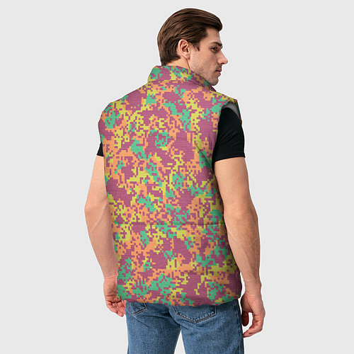 Мужской жилет Цифровой камуфляж - сиренево-зеленый / 3D-Светло-серый – фото 4