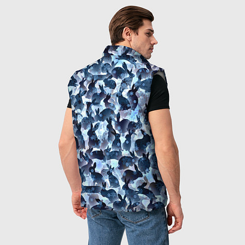 Мужской жилет Новогдние кролики / 3D-Светло-серый – фото 4