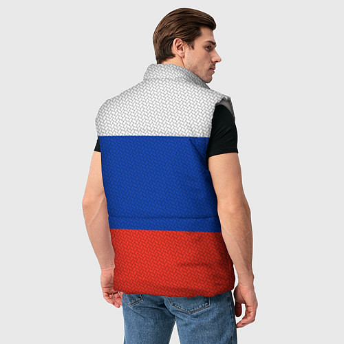 Мужской жилет Триколор - флаг России плетёный / 3D-Светло-серый – фото 4