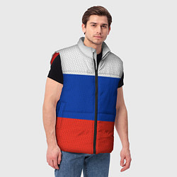 Мужской жилет Триколор - флаг России плетёный, цвет: 3D-красный — фото 2