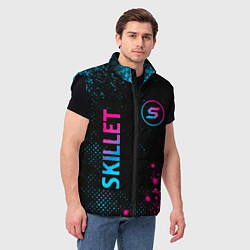 Мужской жилет Skillet - neon gradient: надпись, символ, цвет: 3D-черный — фото 2