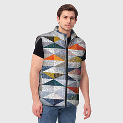 Мужской жилет Каменный разноцветный паттерн, цвет: 3D-светло-серый — фото 2