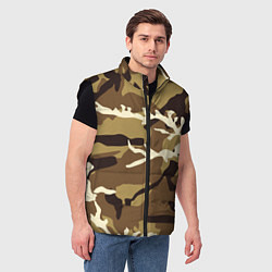 Мужской жилет Камуфляж Woodland осень крупный, цвет: 3D-черный — фото 2
