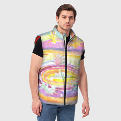 Мужской жилет Капли солнечного света абстракция, цвет: 3D-красный — фото 2