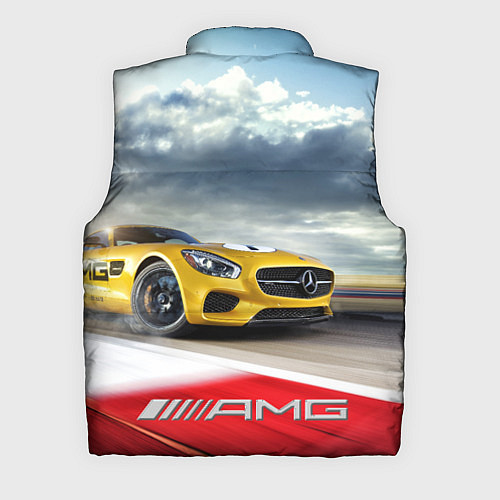 Мужской жилет Mercedes AMG V8 Biturbo на трассе / 3D-Красный – фото 2