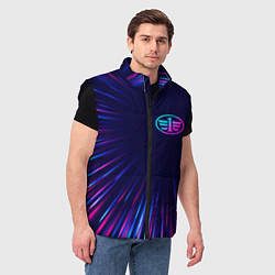 Мужской жилет FAW neon speed lines, цвет: 3D-черный — фото 2