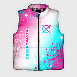 Мужской жилет CreepyPasta neon gradient style: надпись, символ, цвет: 3D-черный