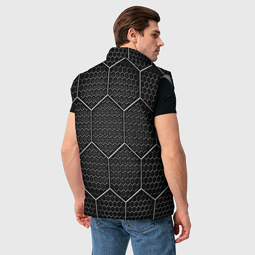 Мужской жилет Стальные соты / 3D-Светло-серый – фото 4