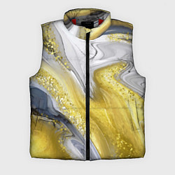Мужской жилет Благородный серо-золотой мрамор, цвет: 3D-красный