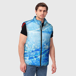 Мужской жилет Новогодний иней, цвет: 3D-красный — фото 2