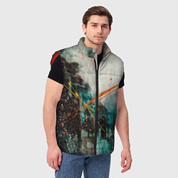 Мужской жилет Синий туман и краски, цвет: 3D-красный — фото 2