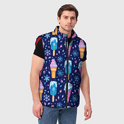 Мужской жилет Новогоднее мороженое, цвет: 3D-красный — фото 2