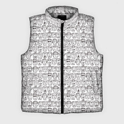 Мужской жилет Головы человечков скетч, цвет: 3D-светло-серый