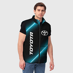 Мужской жилет Toyota неоновые лампы, цвет: 3D-черный — фото 2