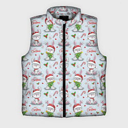 Мужской жилет Милые новогодние кролики, цвет: 3D-светло-серый