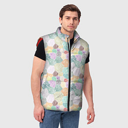 Мужской жилет Геометрические фигуры скетч, цвет: 3D-красный — фото 2