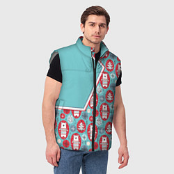Мужской жилет Новогодние мишки, цвет: 3D-светло-серый — фото 2