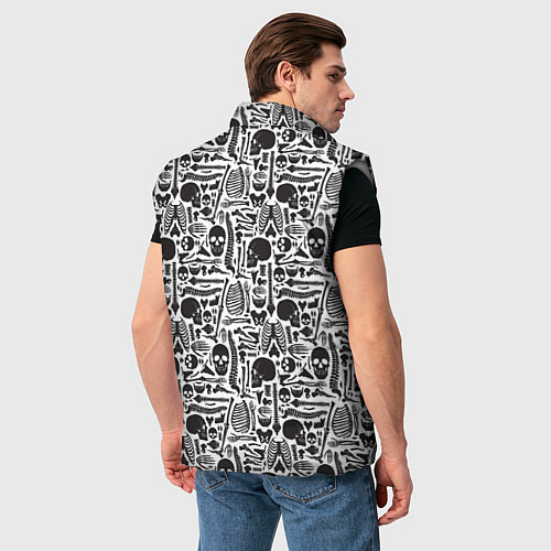 Мужской жилет Части скелета / 3D-Светло-серый – фото 4