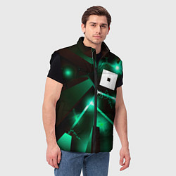 Мужской жилет Roblox разлом плит, цвет: 3D-черный — фото 2