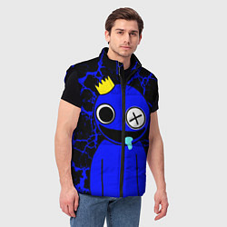 Мужской жилет Радужные друзья - персонаж Синий, цвет: 3D-черный — фото 2