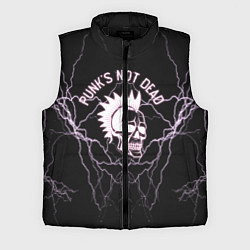 Мужской жилет Punks not dead череп и молнии, цвет: 3D-черный