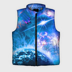 Мужской жилет Космос - планета и яркая звезда, цвет: 3D-светло-серый