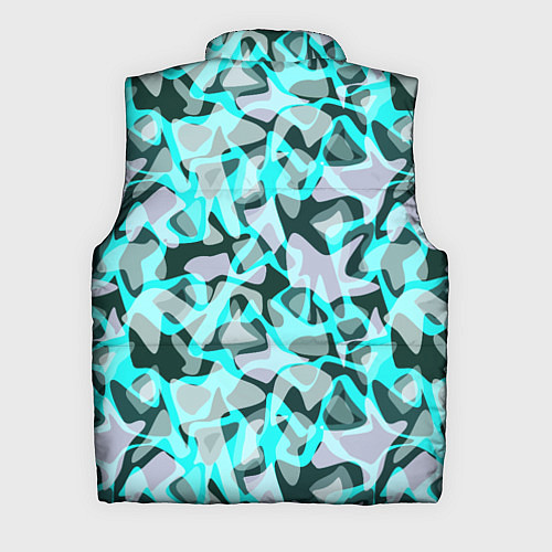 Мужской жилет Пятнистый абстрактный узор серый с бирюзовыми лини / 3D-Красный – фото 2