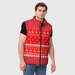 Мужской жилет Праздничный красный свитер, цвет: 3D-черный — фото 2